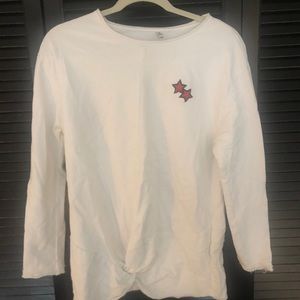 Stradivarius crew neck sweatshirt, tie-knot front